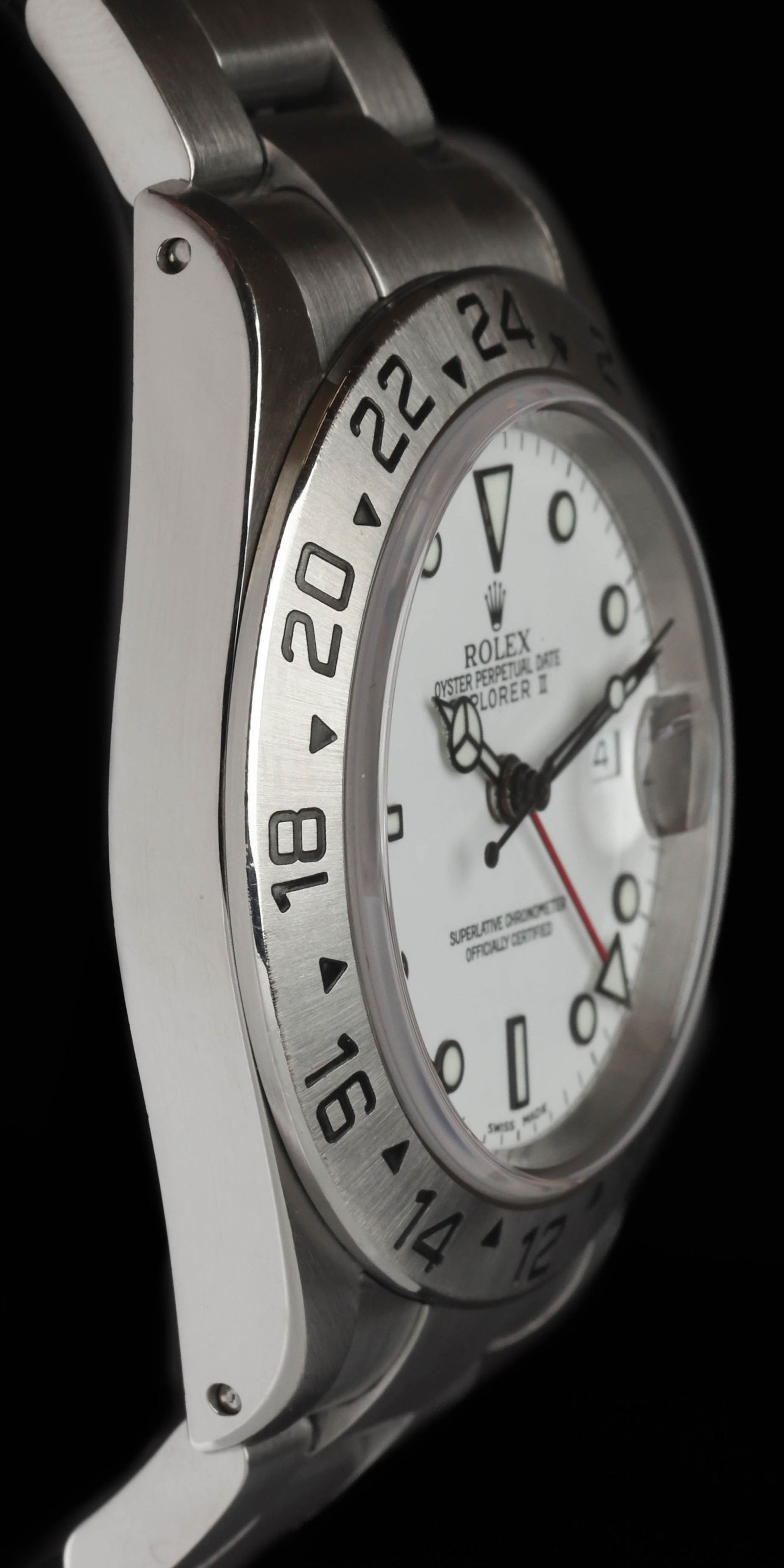 Pre-owned vintage Rolex Explorer II 16570 'Polar Dial'  40mm 2000 Box, Papers & Full Service History  | Crown Vintage Watches