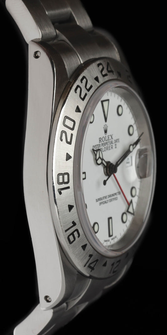 Pre-owned vintage Rolex Explorer II 16570 'Polar Dial'  40mm 2000 Box, Papers & Full Service History  | Crown Vintage Watches