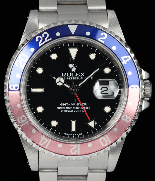 Pre-owned vintage Rolex GMT Master 16700 'Pepsi' 1996 Box & Papers | Crown Vintage Watches