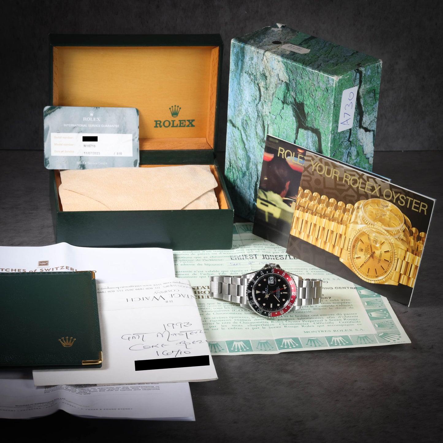 Preowned vintage Rolex GMT Master II 16710 'Coke' 40mm 1991 Box & Papers | Crown Vintage Watches