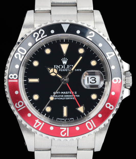 Preowned vintage Rolex GMT Master II 16710 'Coke' 40mm 1991 Box & Papers | Crown Vintage Watches