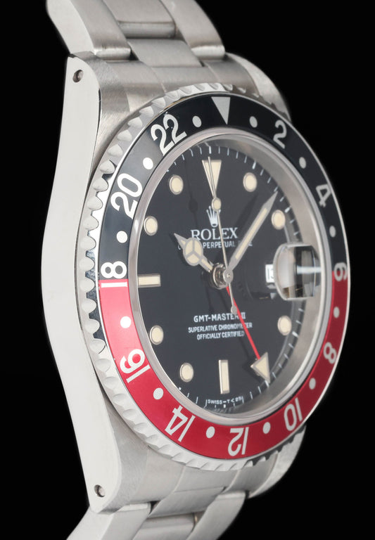 Preowned vintage Rolex GMT Master II 16710 'Coke' 40mm 1991 Box & Papers | Crown Vintage Watches