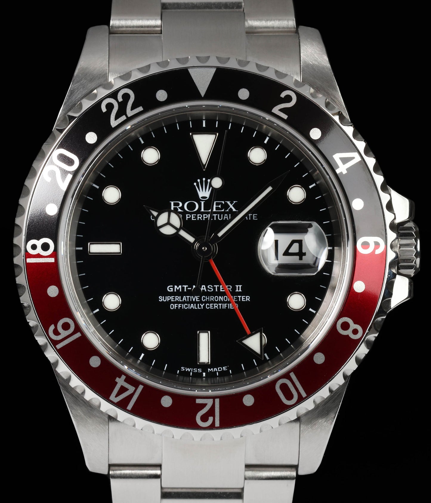 Pre-owned vintage Rolex GMT Master II 16710 'Coke' 40mm 2004 Crown Vintage Watches