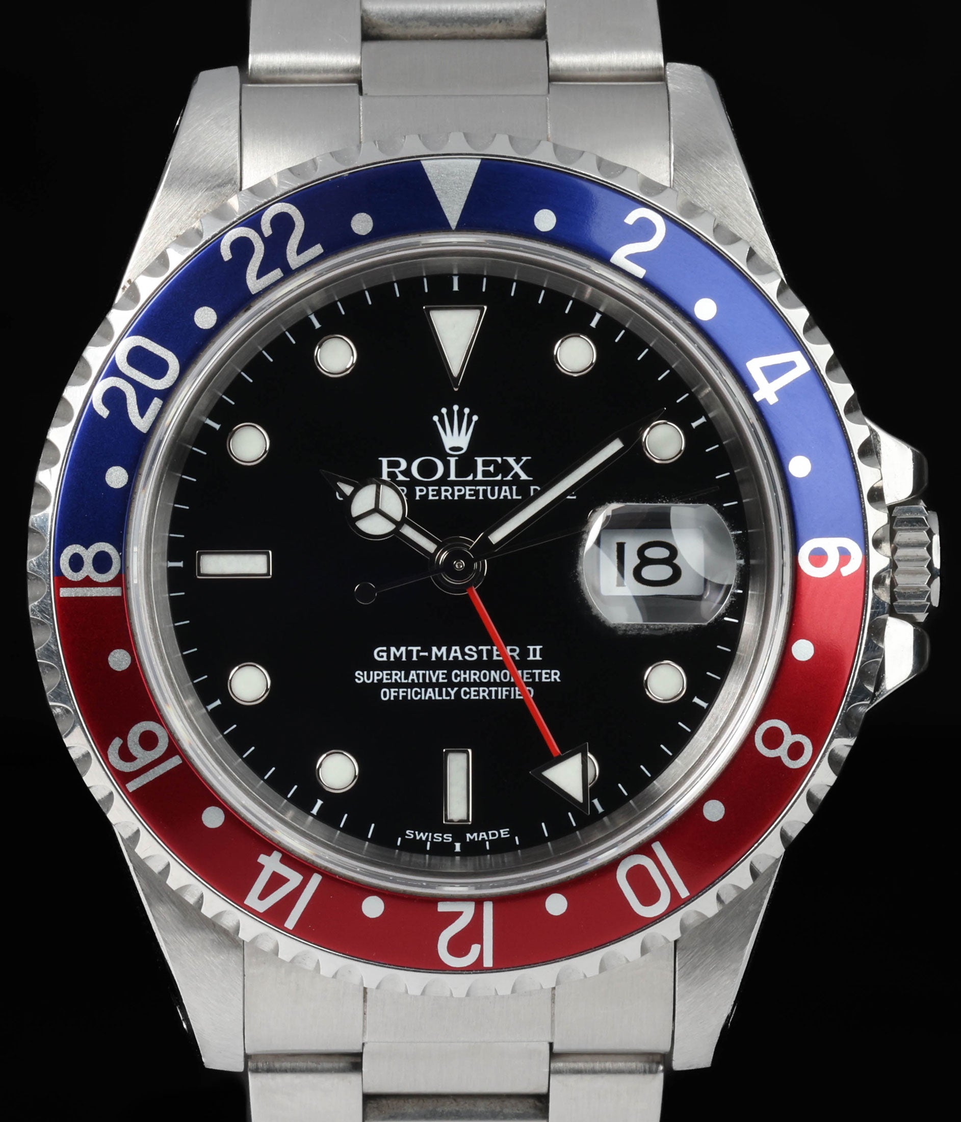 Pre-owned vintage Rolex GMT Master II 16710 'Pepsi' 40MM 1999 Box & Papers | Crown Vintage Watches