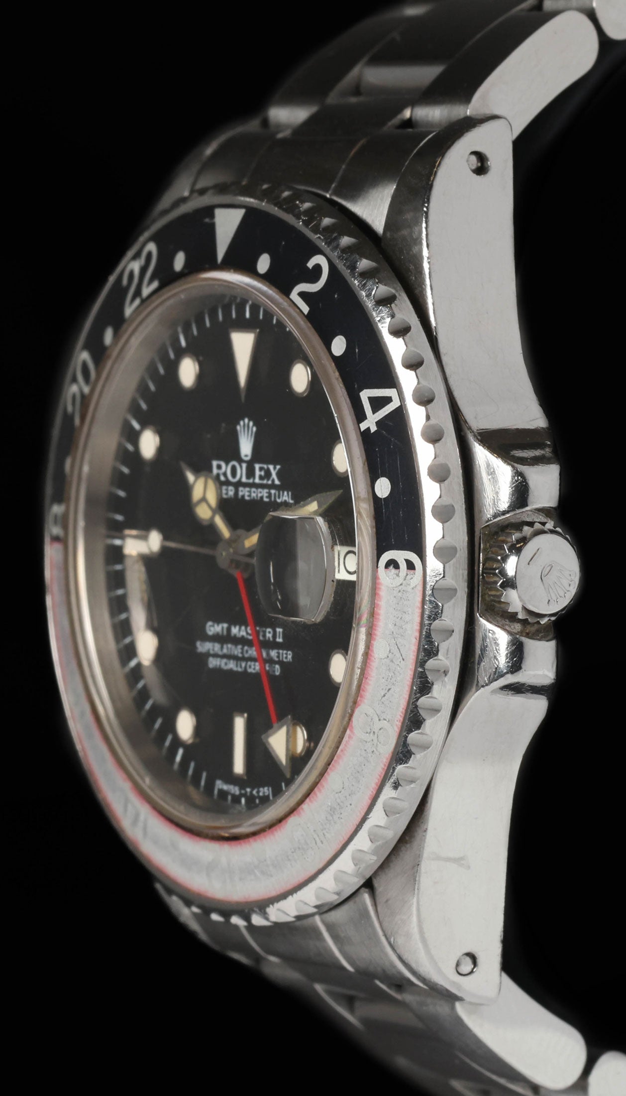 Pre-owned vintage Rolex GMT Master II 16760 'Fat Lady' Spider Dial 40MM  | Crown Vintage Watches