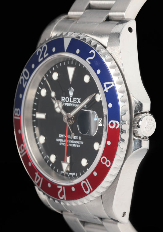 Preowned vintage Rolex GMT Master II 40MM 16710 'Pepsi' 2000 | Crown Vintage Watches