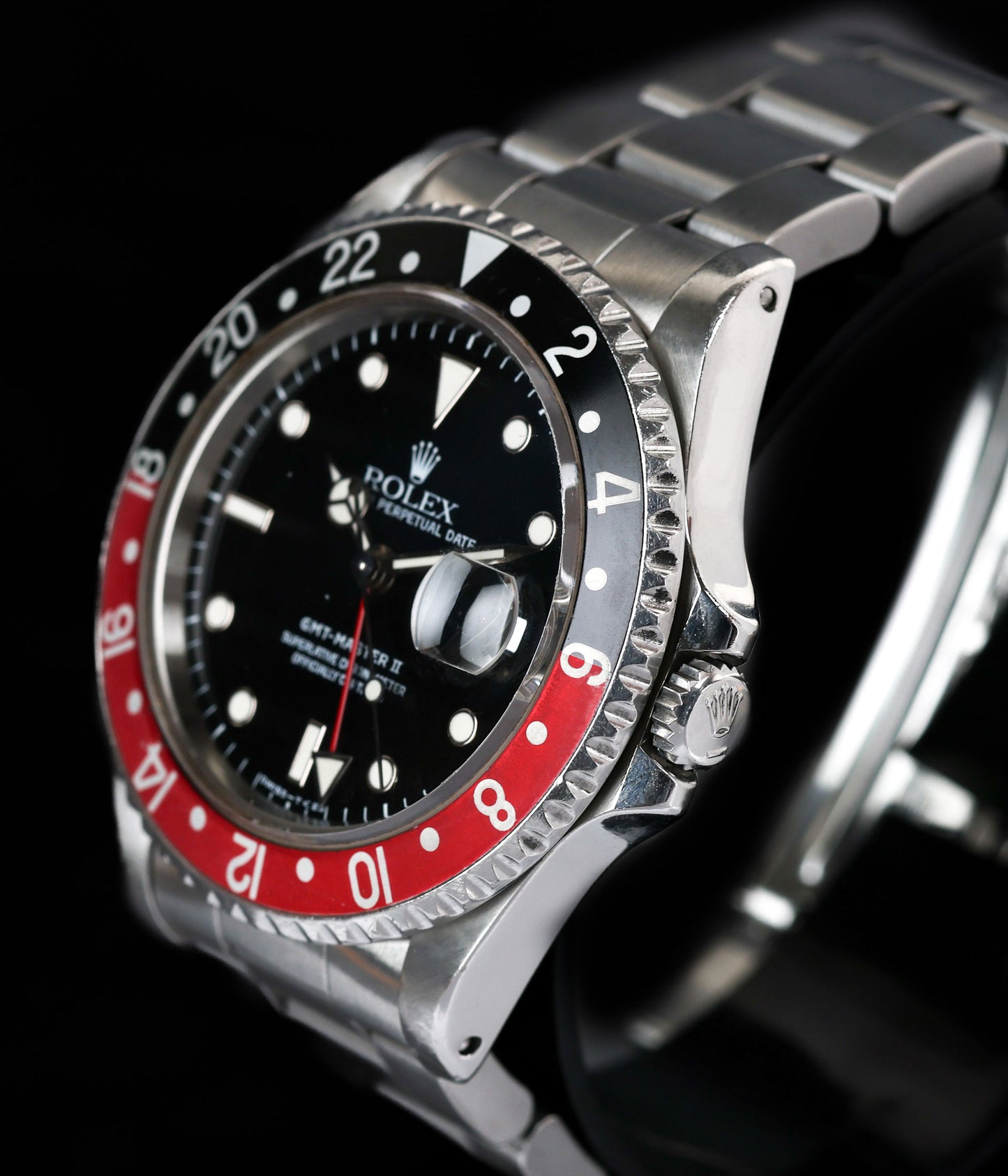Rolex GMT Master II 40mm 'Tritium Coke' 16710 1996  | Crown Vintage Watches
