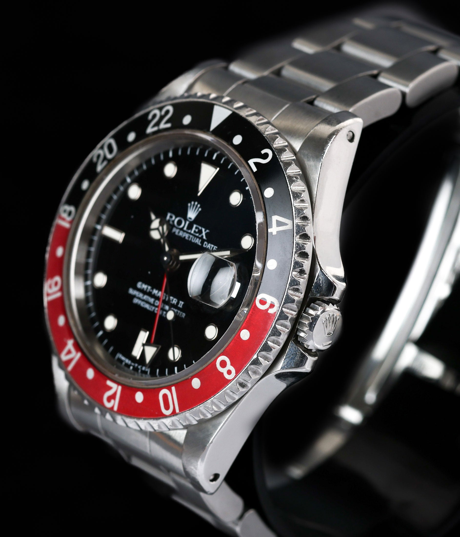 Rolex GMT Master II 40mm 'Tritium Coke' 16710 1996  | Crown Vintage Watches