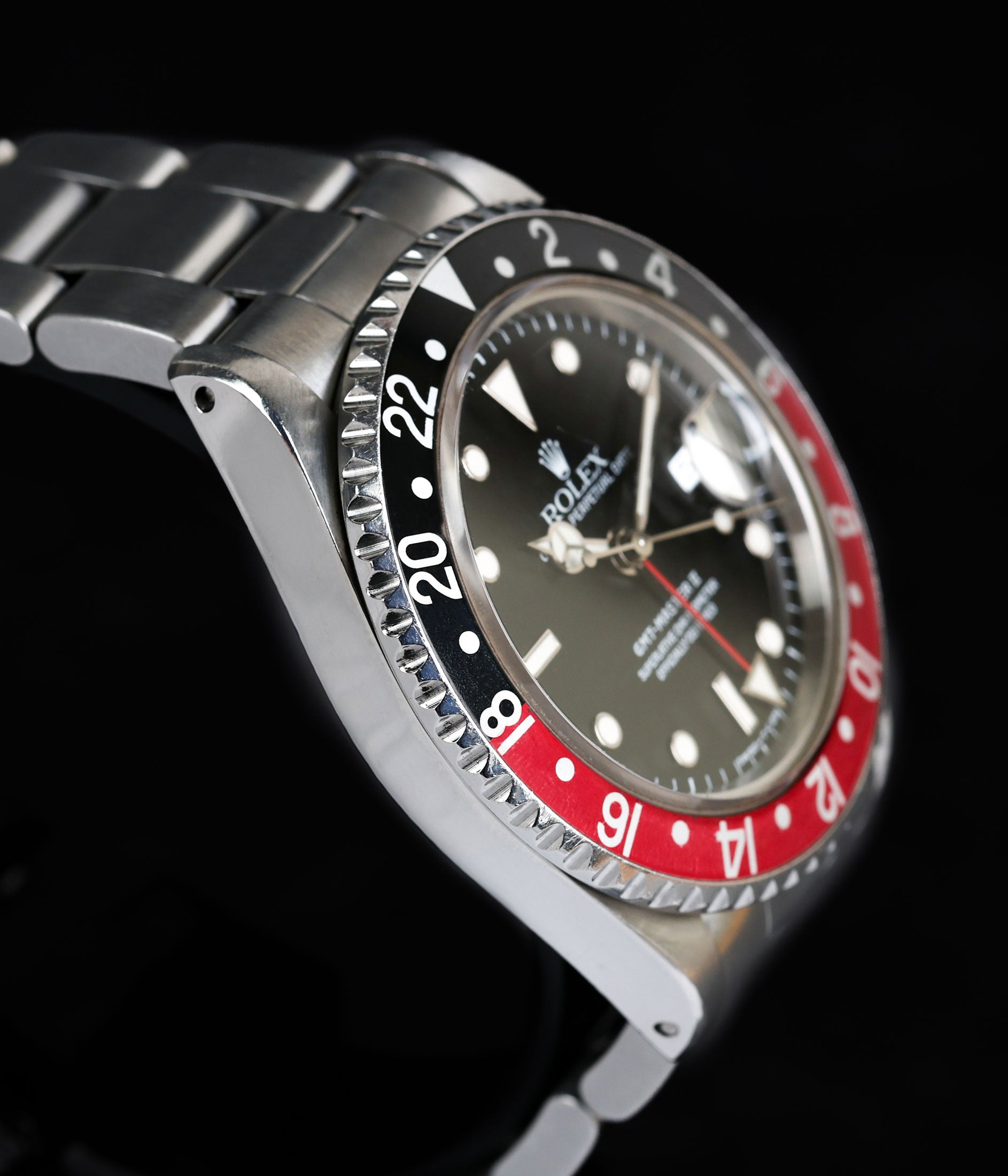 Rolex GMT Master II 40mm 'Tritium Coke' 16710 1996  | Crown Vintage Watches