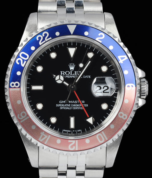 Preowned vintage Rolex GMT Master 'Pepsi' 16700 'Frozen' Dial 40mm 1996 | Crown Vintage Watches