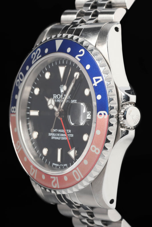 Preowned vintage Rolex GMT Master 'Pepsi' 16700 'Frozen' Dial 40mm 1996 | Crown Vintage Watches