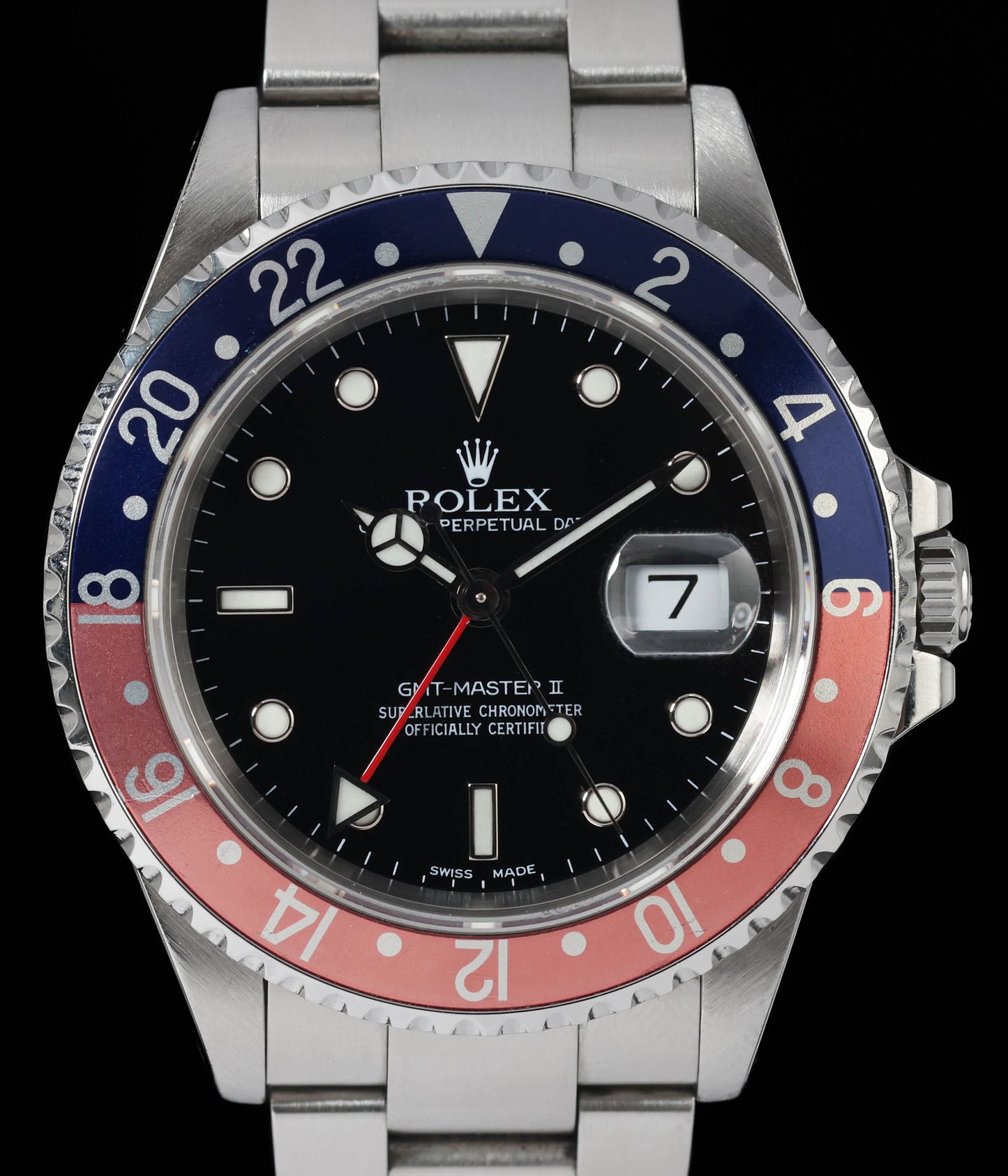 Pre-owned vintage Rolex GMT Master 'Pepsi' 16710 40mm 2000 | Crown Vintage Watches