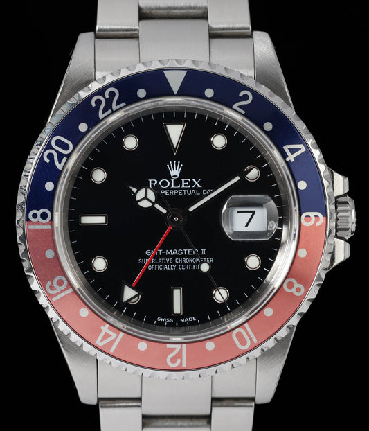 Pre-owned vintage Rolex GMT Master 'Pepsi' 16710 40mm 2000 | Crown Vintage Watches