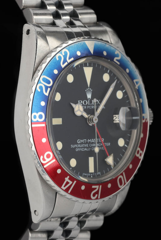 Preowned vintage Rolex GMT Master 'Pepsi' 40mm 16750 1981 | Crown Vintage Watches