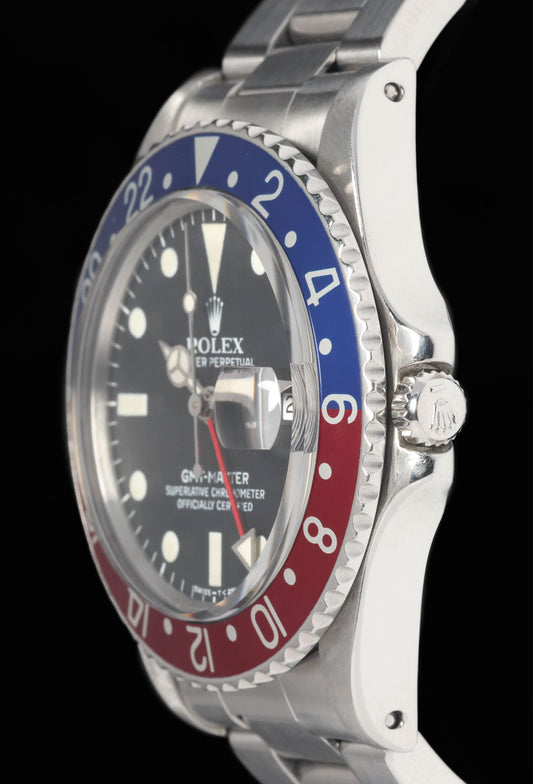 Preowned vintage Rolex GMT Master 'Pepsi' 40mm 16750 1982 | Crown Vintage Watches