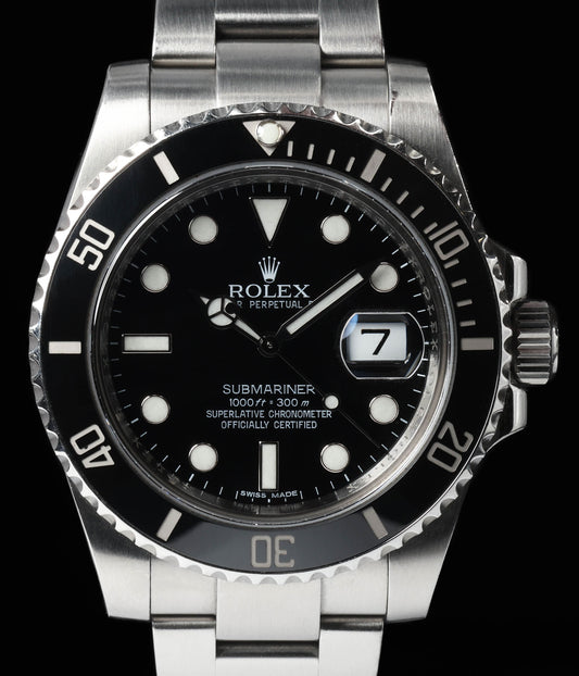 Pre-owned vintage Rolex Submariner Date 116610LN 40MM 2010 Box & Papers | Crown Vintage Watches