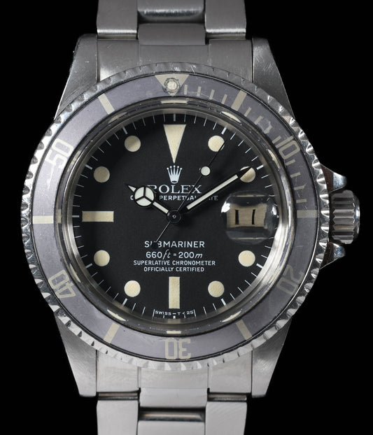 Pre-owned vintage Rolex Submariner Date 1680 Ghost Bezel 40MM 1979 | Crown Vintage Watches