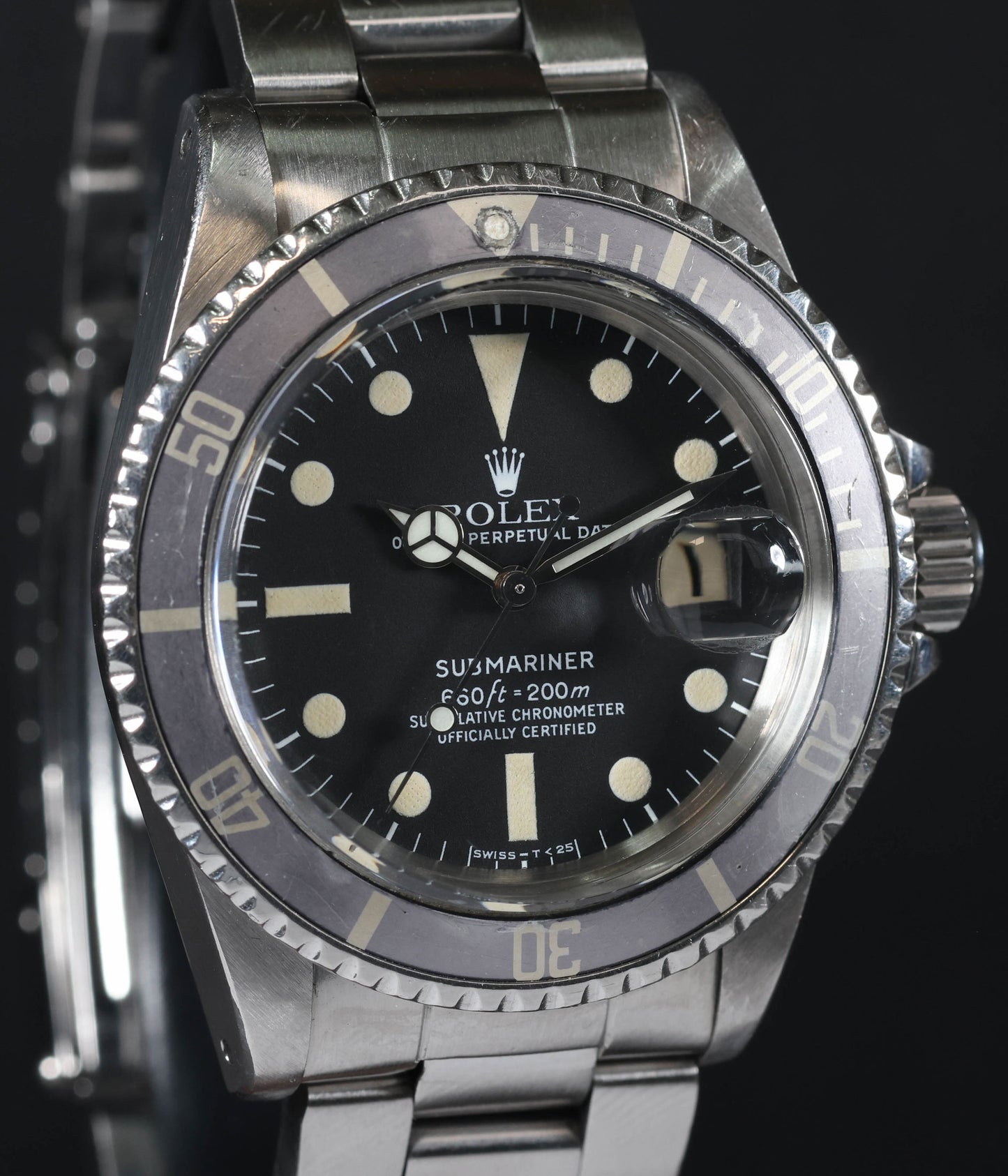 Pre-owned vintage Rolex Submariner Date 1680 Ghost Bezel 40MM 1979 | Crown Vintage Watches