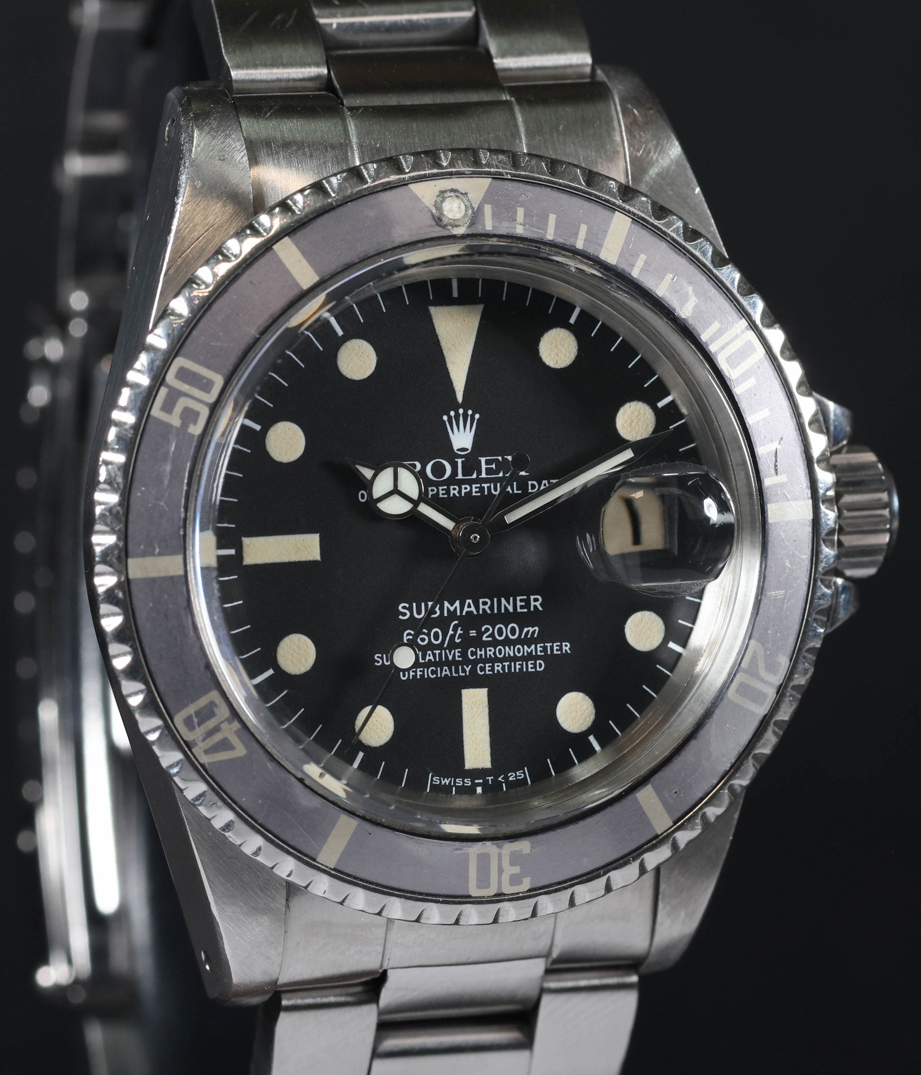 Pre-owned vintage Rolex Submariner Date 1680 Ghost Bezel 40MM 1979 | Crown Vintage Watches