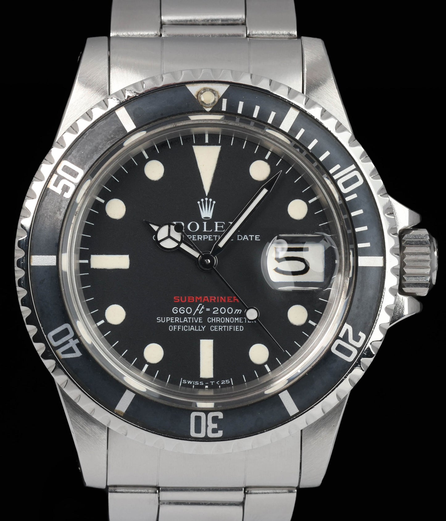 Pre-owned vintage Rolex Submariner Date 1680 MK4 'Red' 40mm 1971 | Crown Vintage Watches