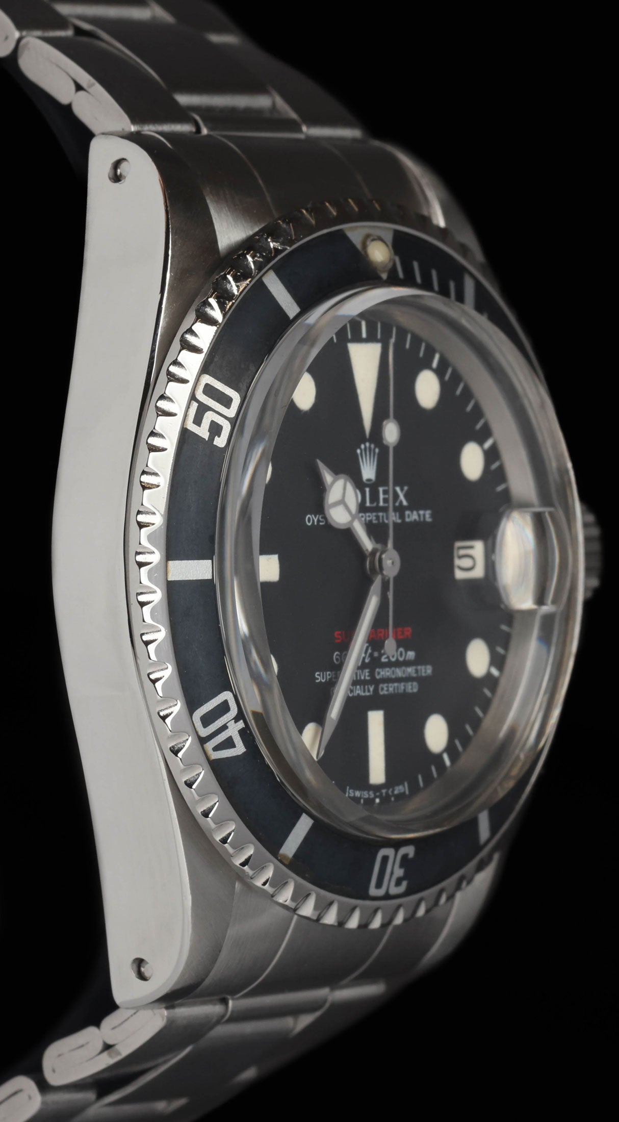 Pre-owned vintage Rolex Submariner Date 1680 MK4 'Red' 40mm 1971 | Crown Vintage Watches