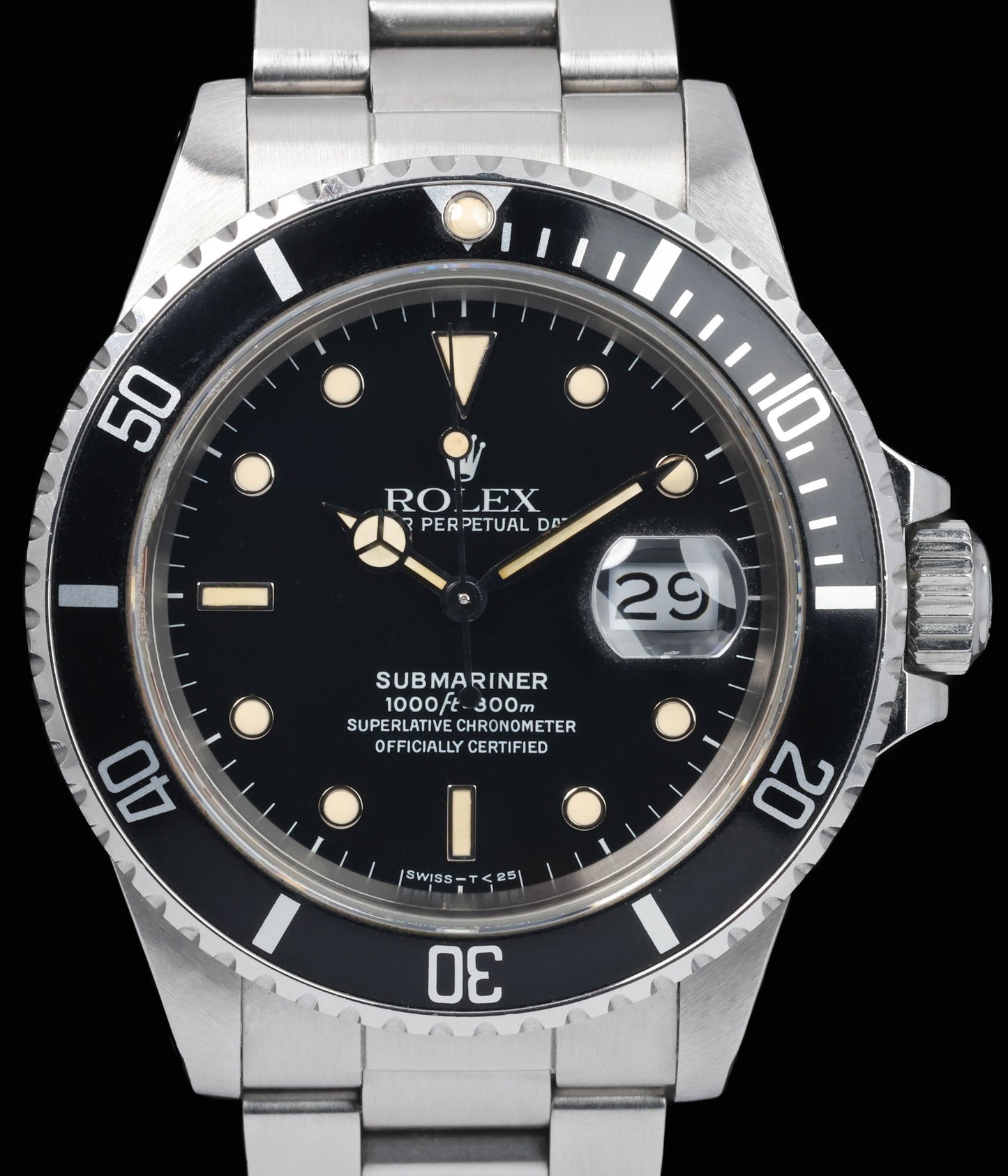 Pre-owned vintage Rolex Submariner Date 168000 40MM 1987 Watch & Box | Crown Vintage Watches