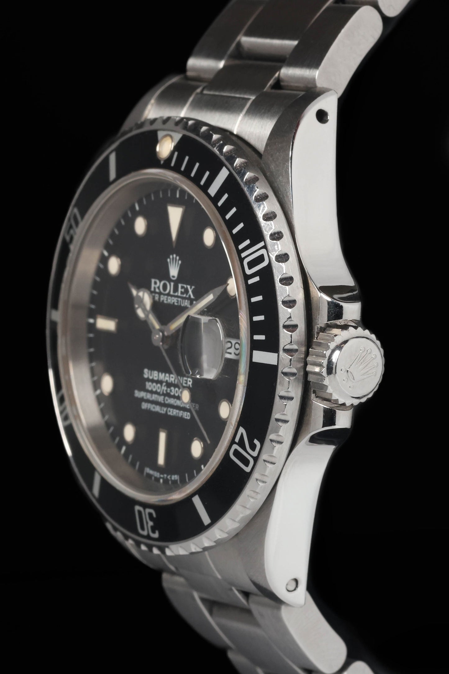 Pre-owned vintage Rolex Submariner Date 168000 40MM 1987 Watch & Box | Crown Vintage Watches
