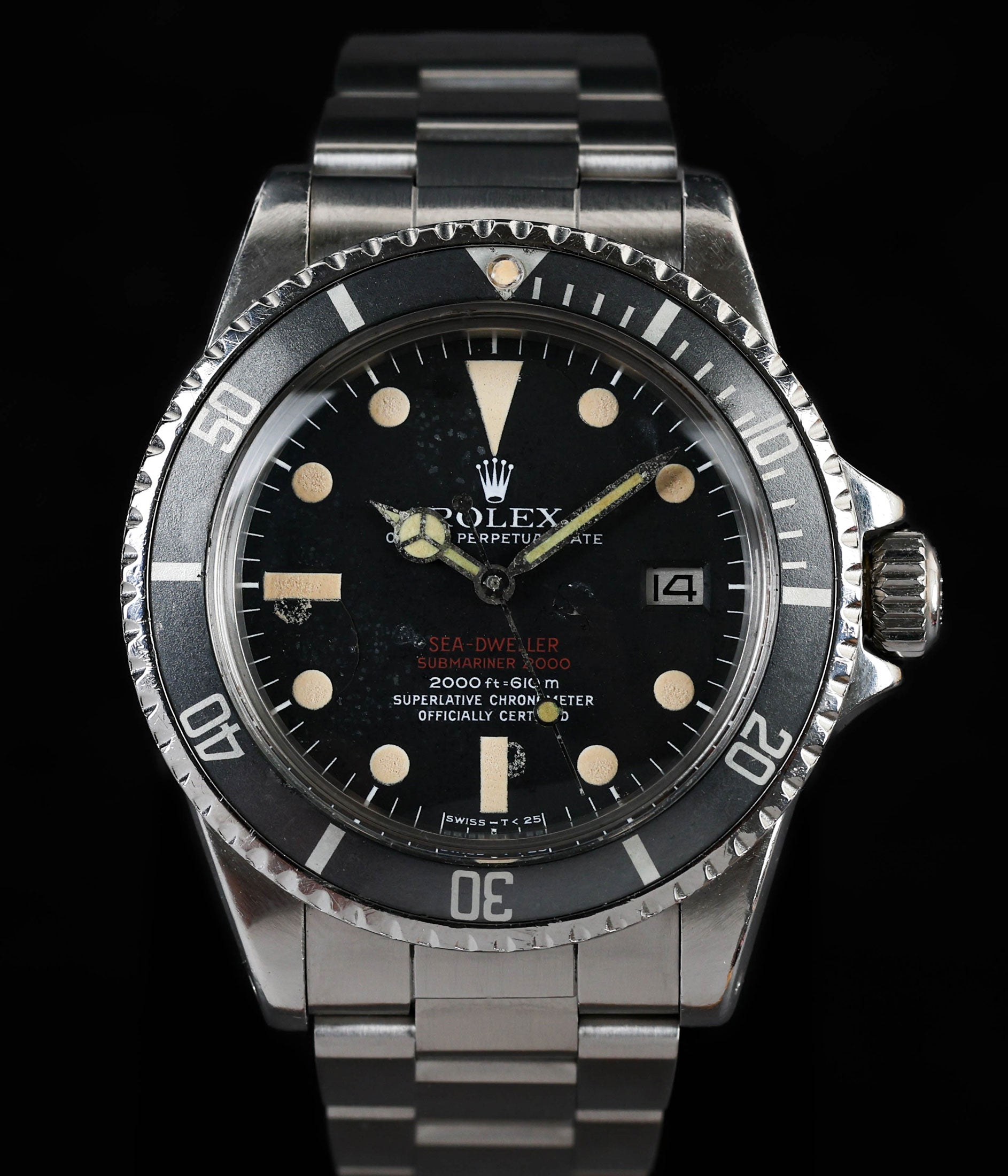 Rolex Sea-Dweller 'Double Red' 40MM MK III 1665 1974 – Crown