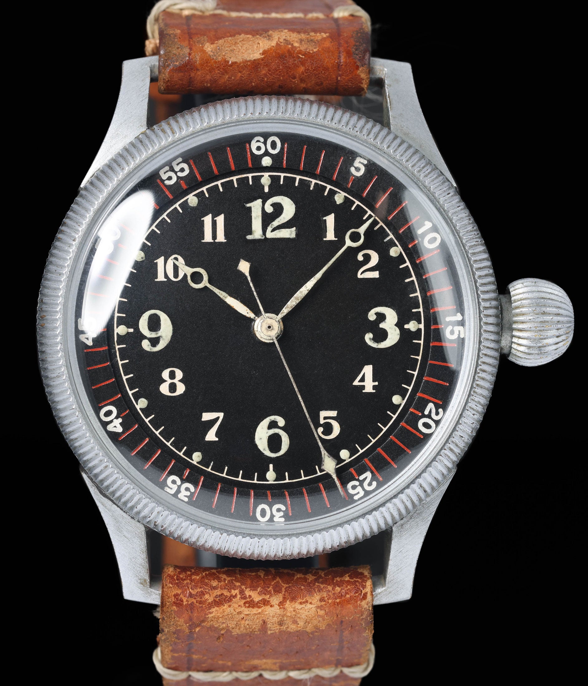 AKa6796　旧日本海軍　手鏡　当時物 Seikosha Tensoku WW2 Japanese Pilot Watch 48mm Circa 1940 – Crown
