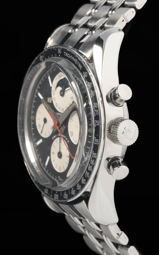 Preowned vintage Universal Genève Tri Compax 881101/02 'Evil Clapton' 37mm 1967 | Crown Vintage Watches