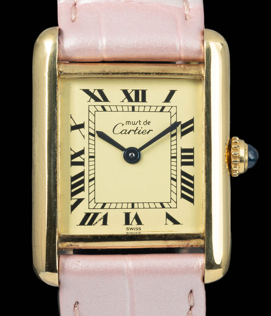 Preowned vintage Cartier Tank Must ‘Vermeil’ Ivory Dial 1613 20x28mm Circa 1990s | Crown Vintage Watches