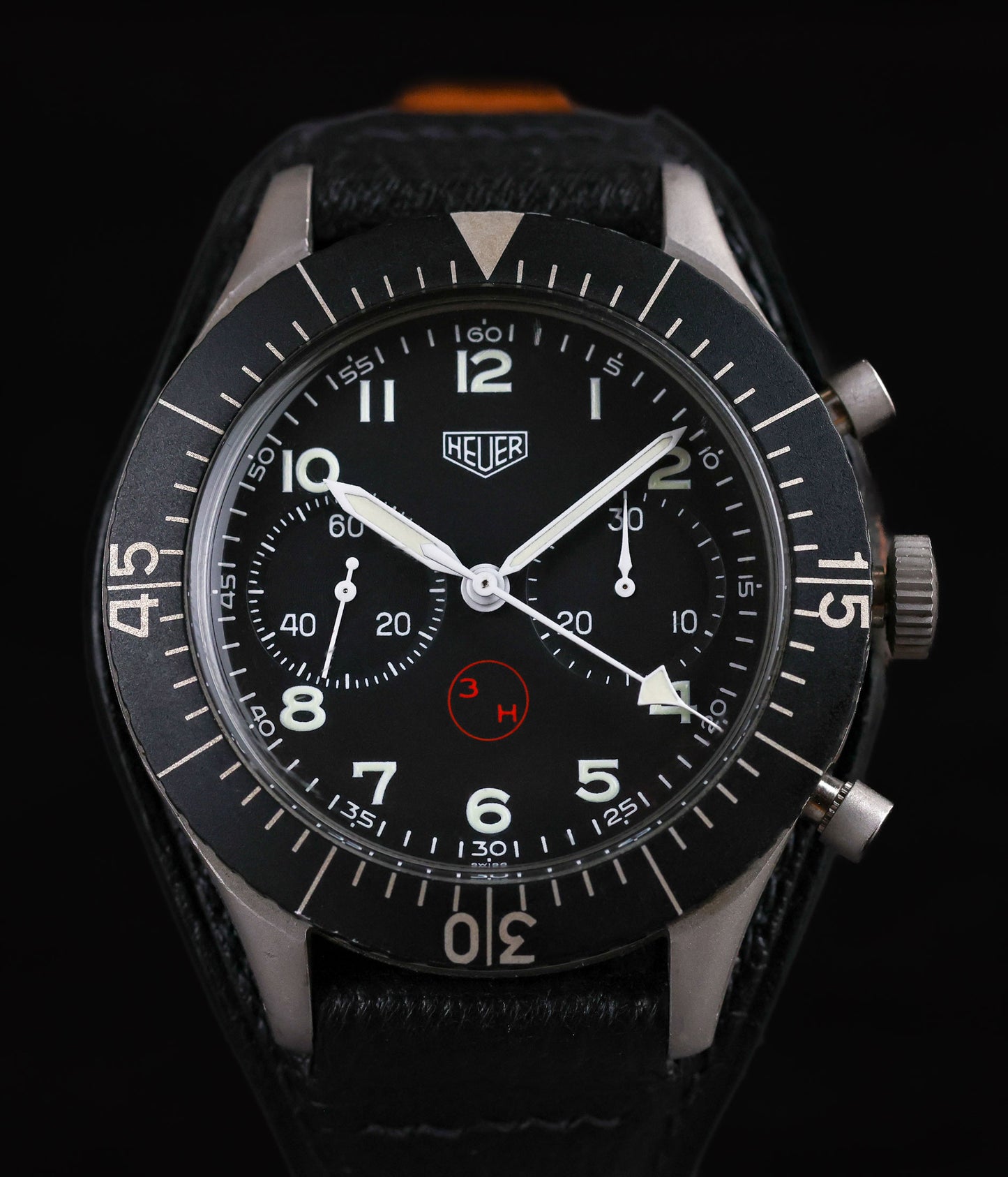 Vintage Heuer Bundeswehr 3H Dial 43MM 1550SG 1970s | Crown Vintage Watches