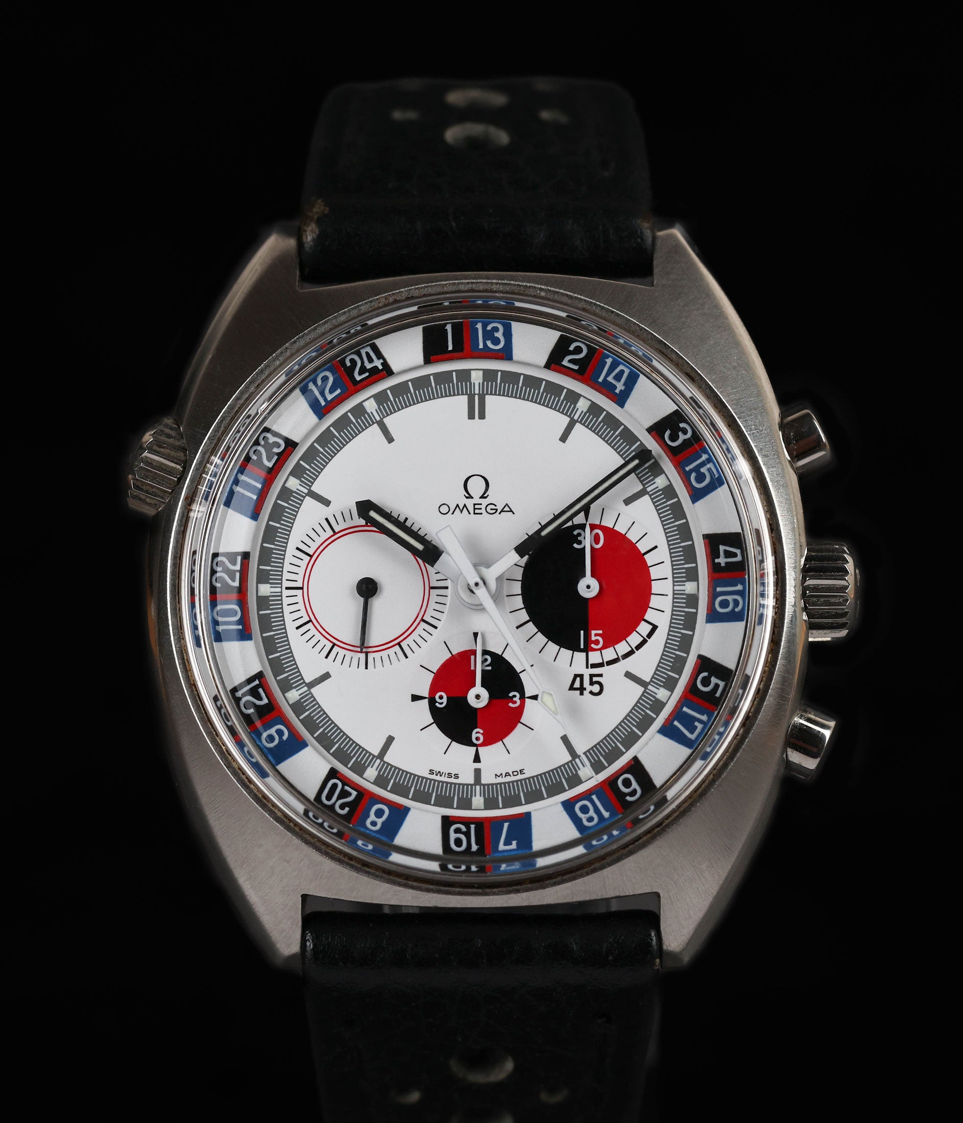 Vintage Omega Seamaster Soccer Timer 42MM Roulette Wheel Dial 145.019 1969 | Crown Vintage Watches