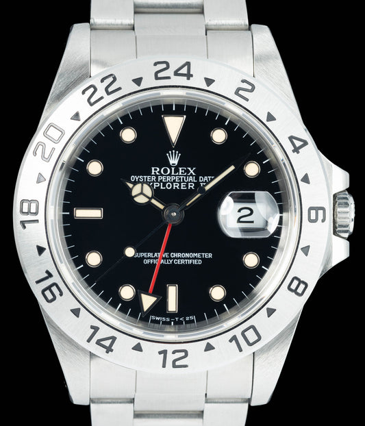 Preowned vintage Rolex Explorer II 16570 Black 40MM 1995 | Crown Vintage Watches