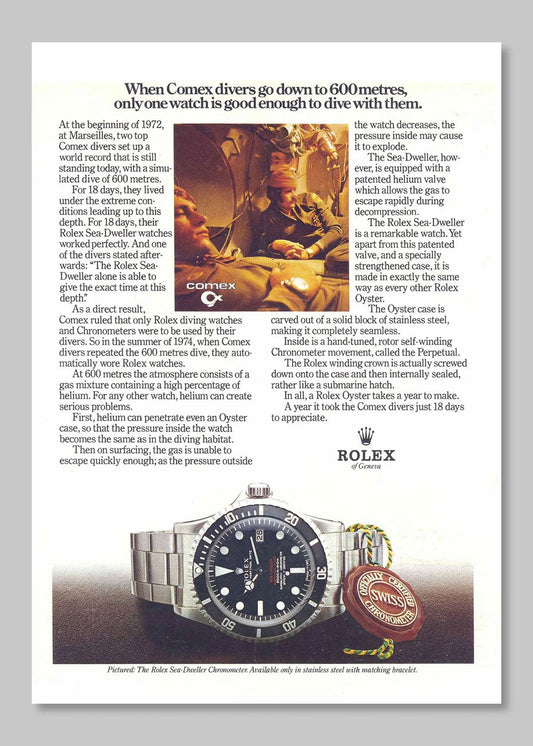 Rolex Sea-Dweller: Forty Watches for an Experiment That Never Happened | Crown Vintage Watches