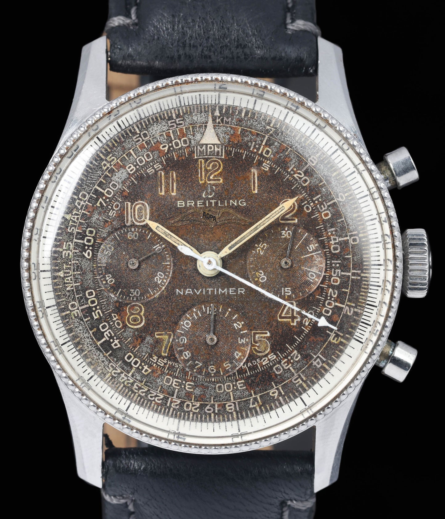 Preowned vintage Breitling Navitimer 806 Tropical AOPA Dial 41mm Late 1950s- Early 1960s | Crown Vintage Watches