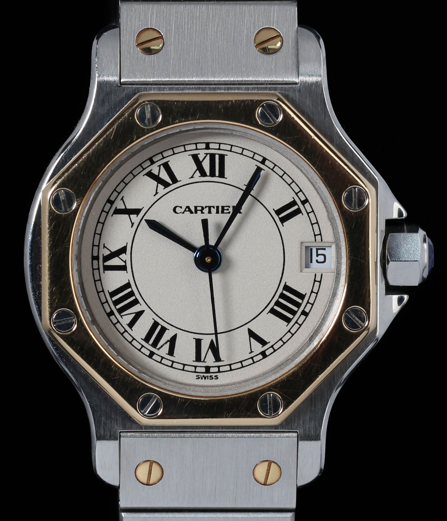 Pre-owned vintage Cartier Santos Octagon Two Tone Ref. 187903 Circa 1990 | Crown Vintage Watches