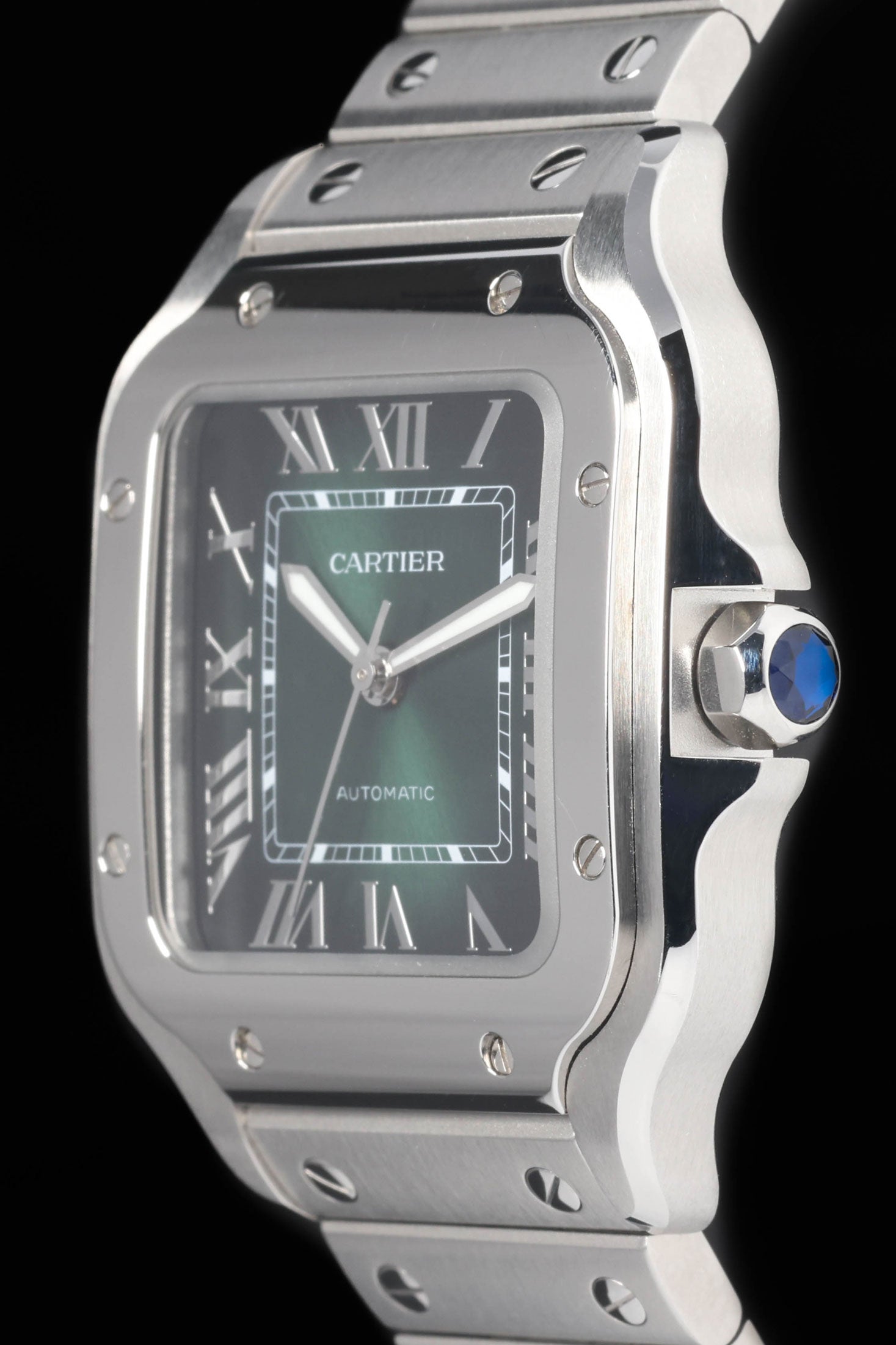 Preowned  Cartier Santos de Cartier Green Degradé WSSA0061 35mm 2024 | Crown Vintage Watches