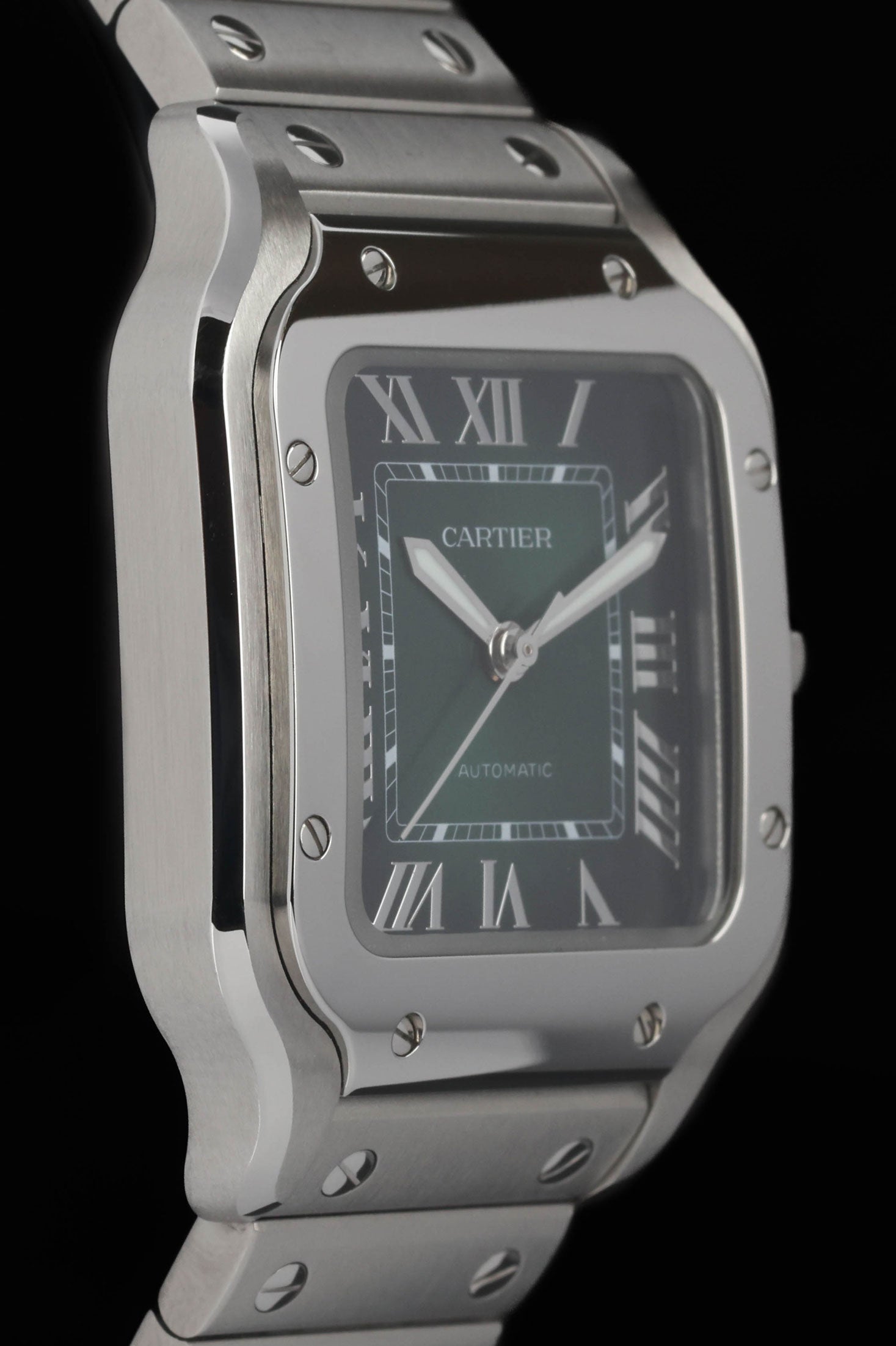 Preowned  Cartier Santos de Cartier Green Degradé WSSA0061 35mm 2024 | Crown Vintage Watches