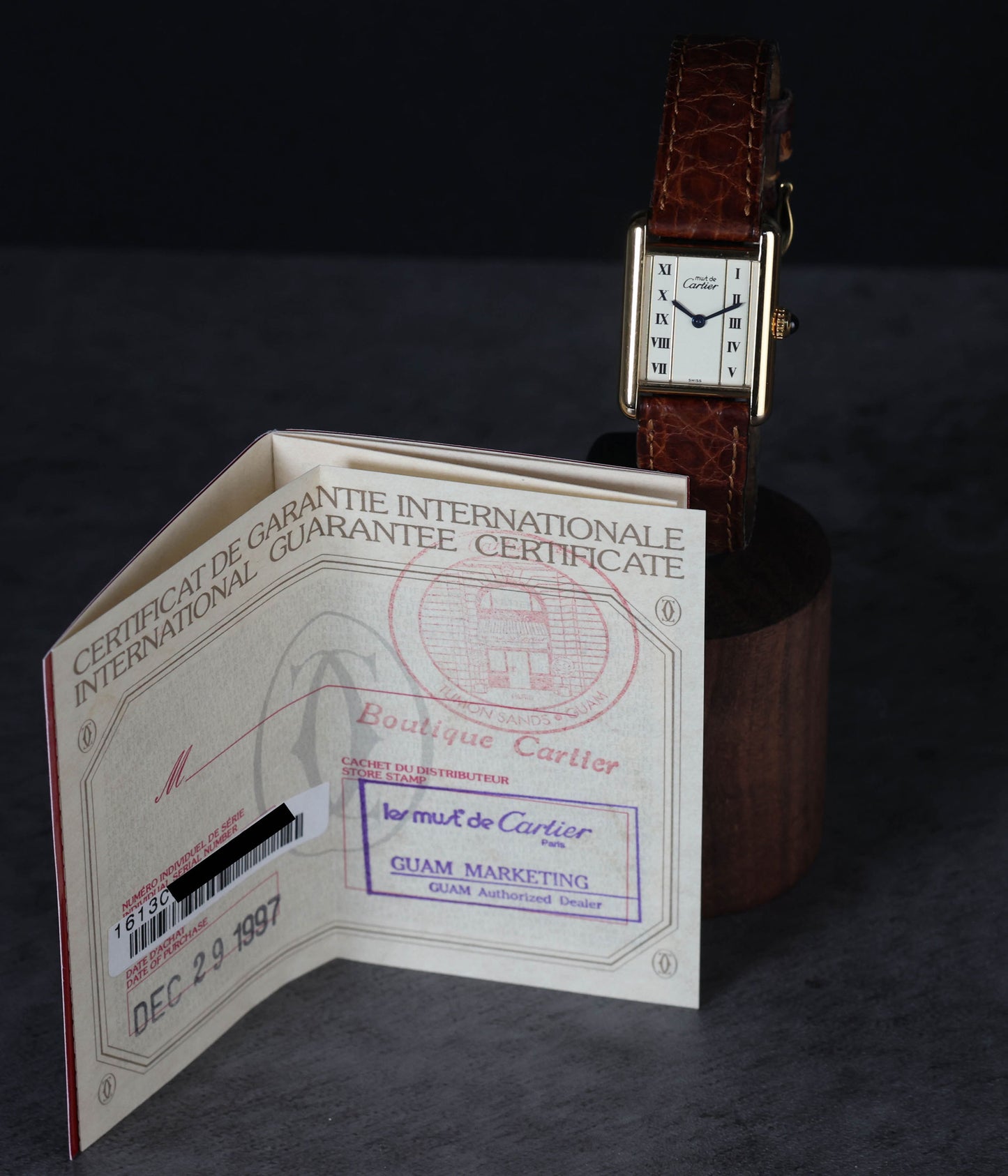 Pre-owned vintage Cartier Tank Vermeil Ref 1613 | 1997 w/ Papers | Crown Vintage Watches