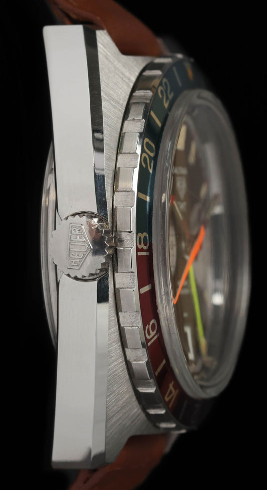 Pre-owned vintage Heuer Autavia 1163 GMT - Mark 2 'Red Needles' Tropical Dial 42mm Circa 1970s | Crown Vintage Watches