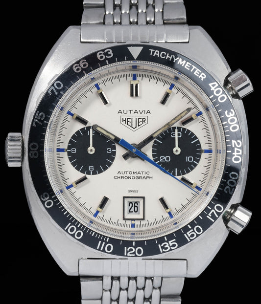 Pre-owned vintage Heuer Autavia 1163V Siffert 42M Circa 1970 | Crown Vintage Watches