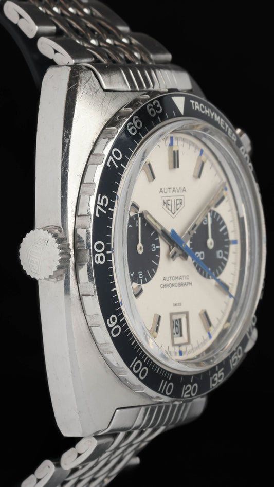 Pre-owned vintage Heuer Autavia 1163V Siffert 42M Circa 1970 | Crown Vintage Watches