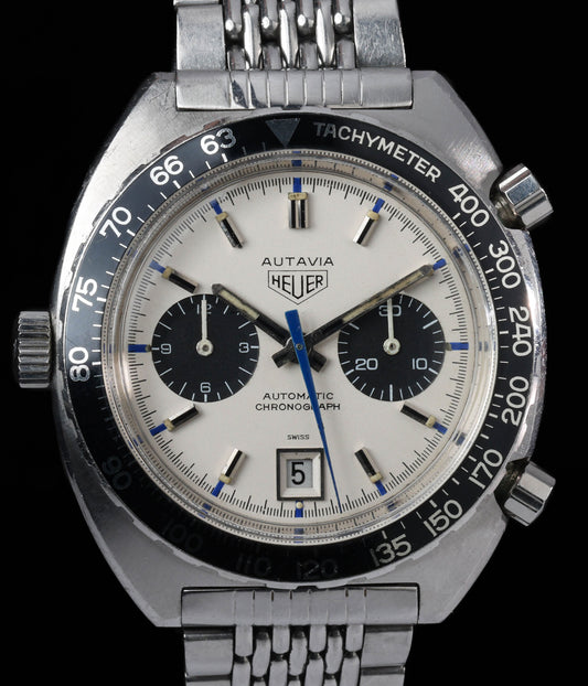 Pre-owned vintage Heuer Autavia 1163V 'Siffert' 42mm Circa 1969 | Crown Vintage Watches