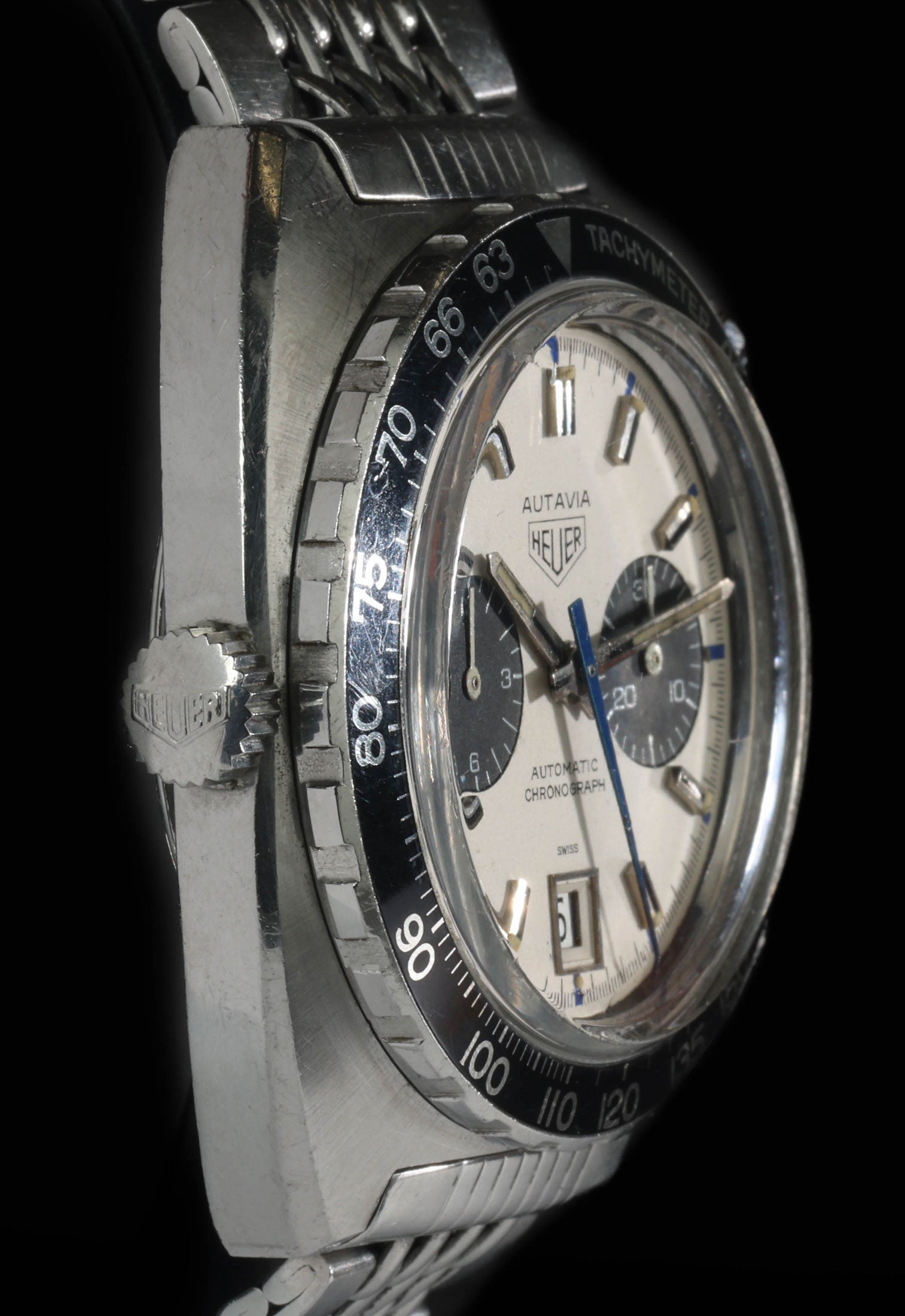 Pre-owned vintage Heuer Autavia 1163V 'Siffert' 42mm Circa 1969 | Crown Vintage Watches