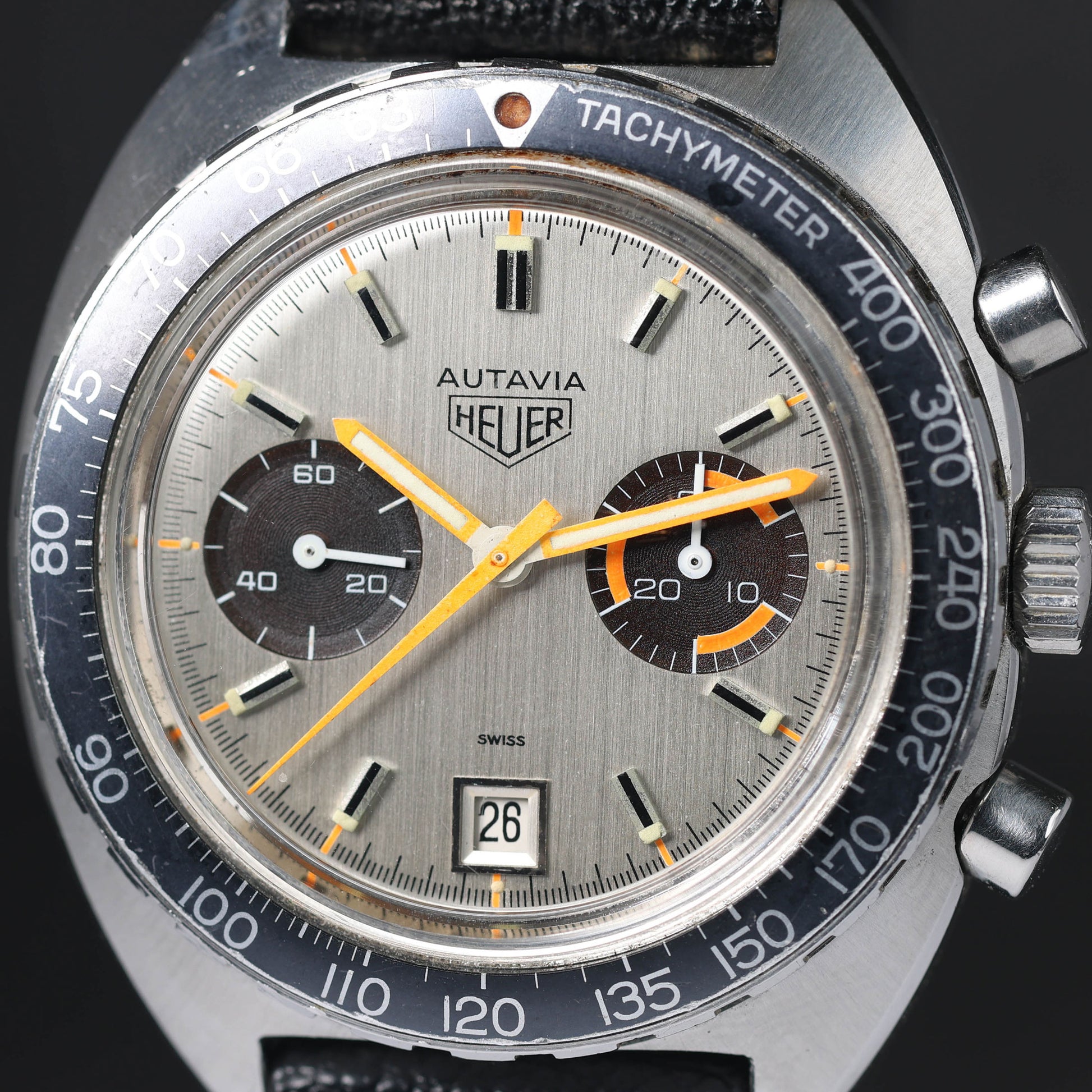 Preowned vintage Heuer Autavia 73463 42mm 1970s | Crown Vintage Watches