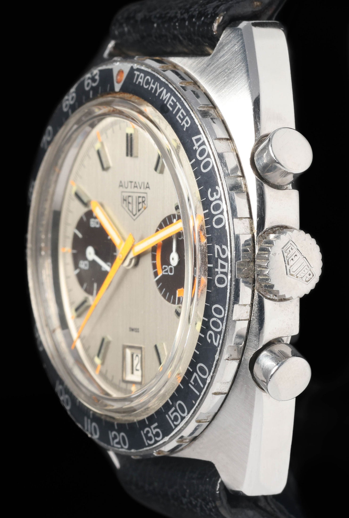 Preowned vintage Heuer Autavia 73463 42mm 1970s | Crown Vintage Watches