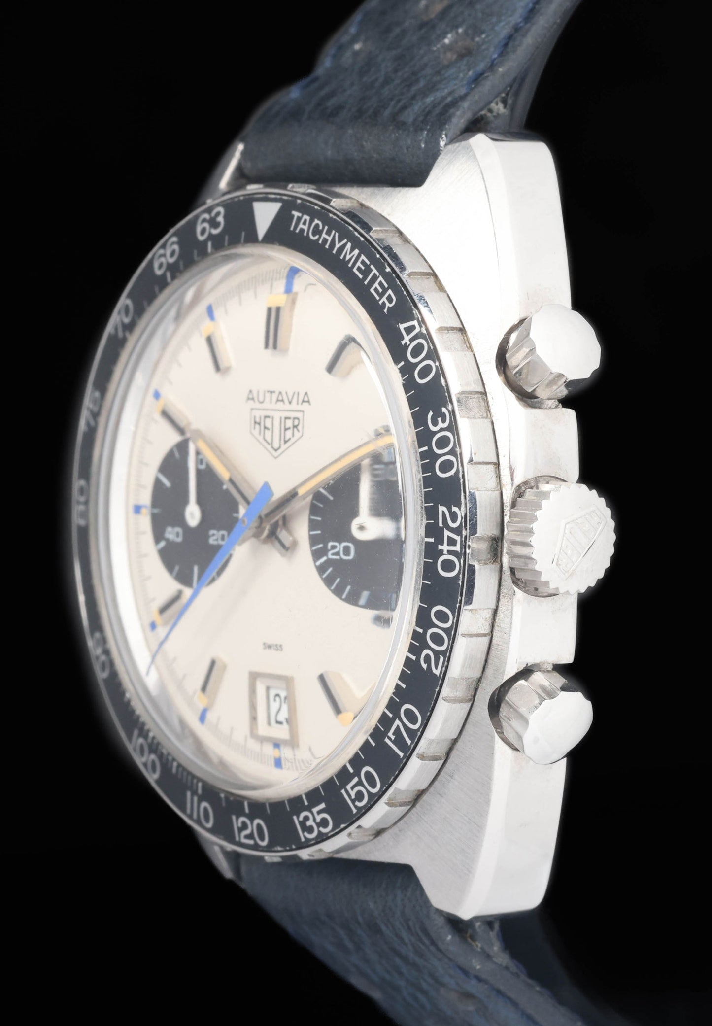 Preowned vintage Heuer Autavia 73463 'Siffert' 42mm 1972  | Crown Vintage Watches