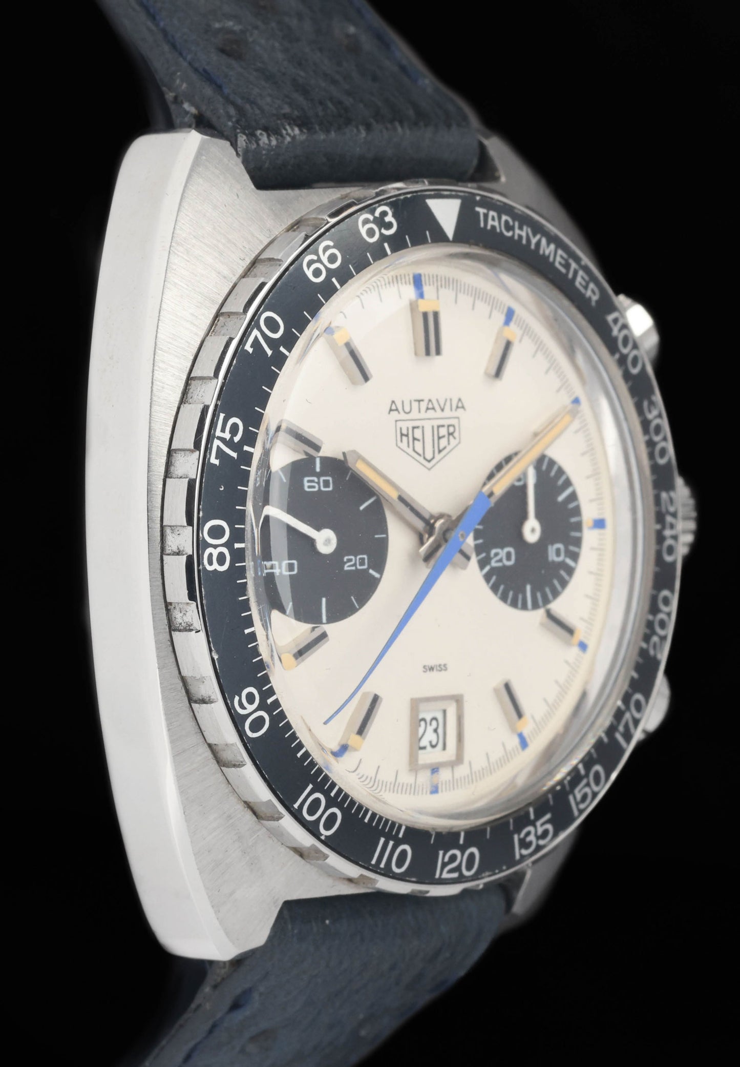 Preowned vintage Heuer Autavia 73463 'Siffert' 42mm 1972  | Crown Vintage Watches