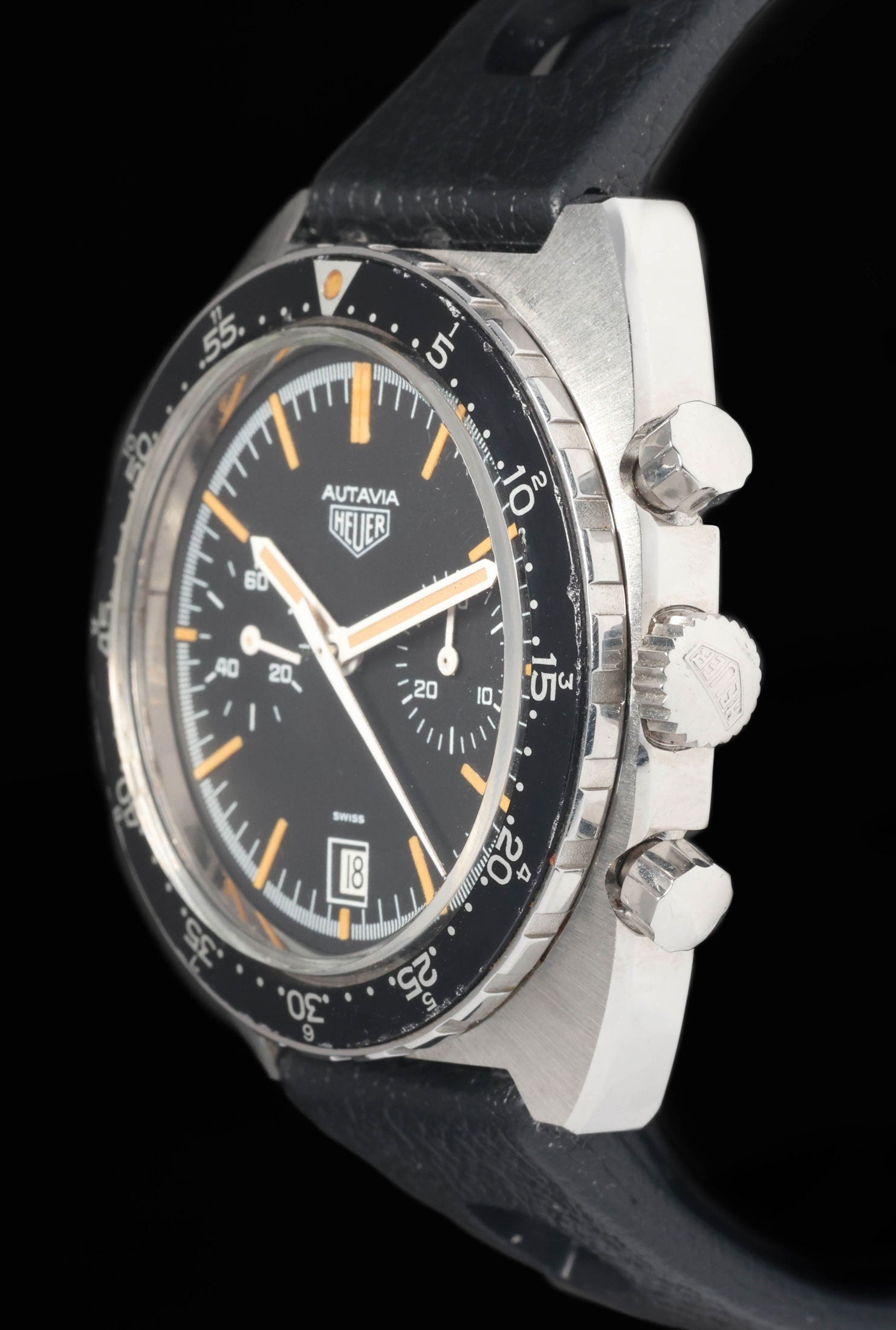 Preowned vintage Heuer Autavia 'Israeli Defense Force - IDF' 73463 Unpolished 42mm 1970s | Crown Vintage Watches